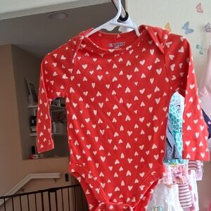 Old Navy Red Heart Print Bodysuit
